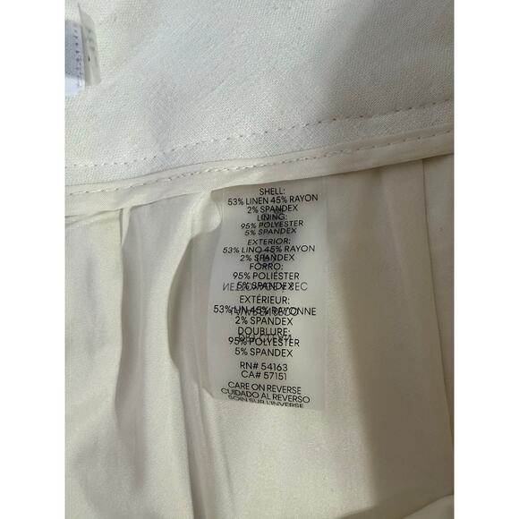 Calvin Klein Normcore Sustainable Linen Beachy Workwear Pants Size 12 White - Picture 3 of 8